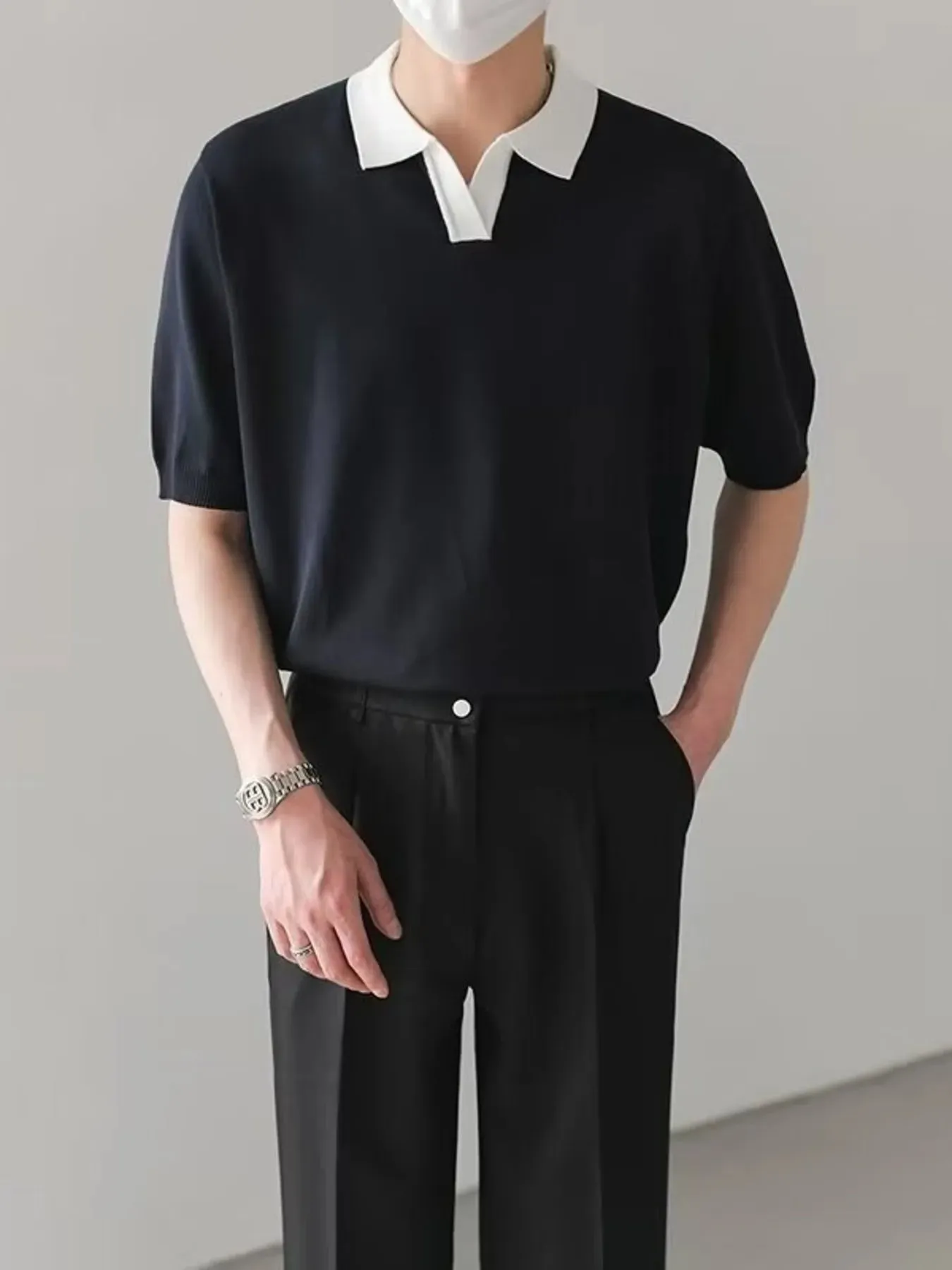 Men's Full Size Contrast Collar Short Sleeve Polo Shirt Plus Size sold by Gigi Laurent product image thumbnail 2