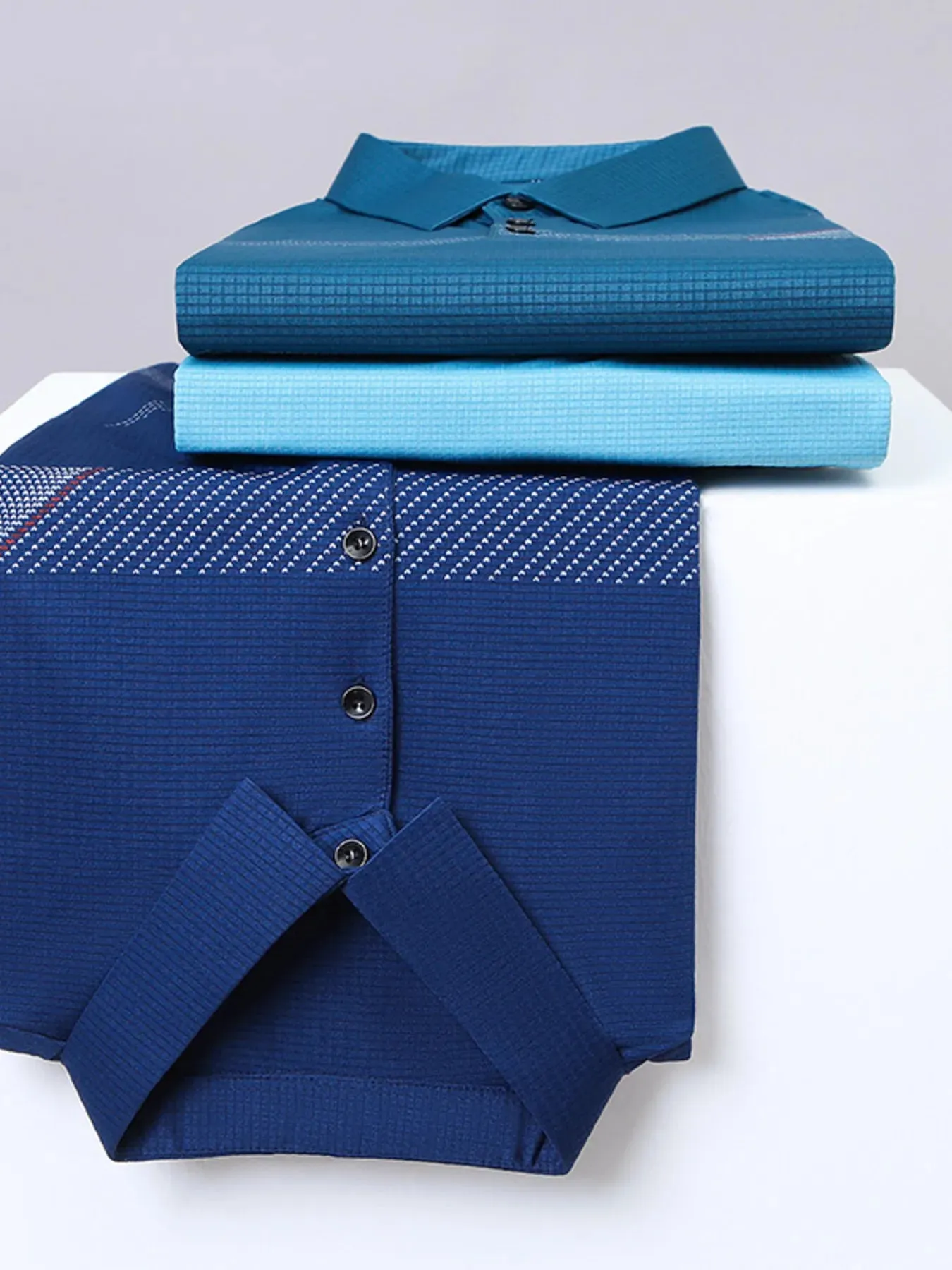 Men's Plus Size Striped Short Sleeve Casual Polo Shirt sold by Gigi Laurent product image thumbnail 5