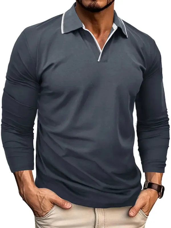 Men's Classic Long Sleeve Polo Shirt made by Trendsi