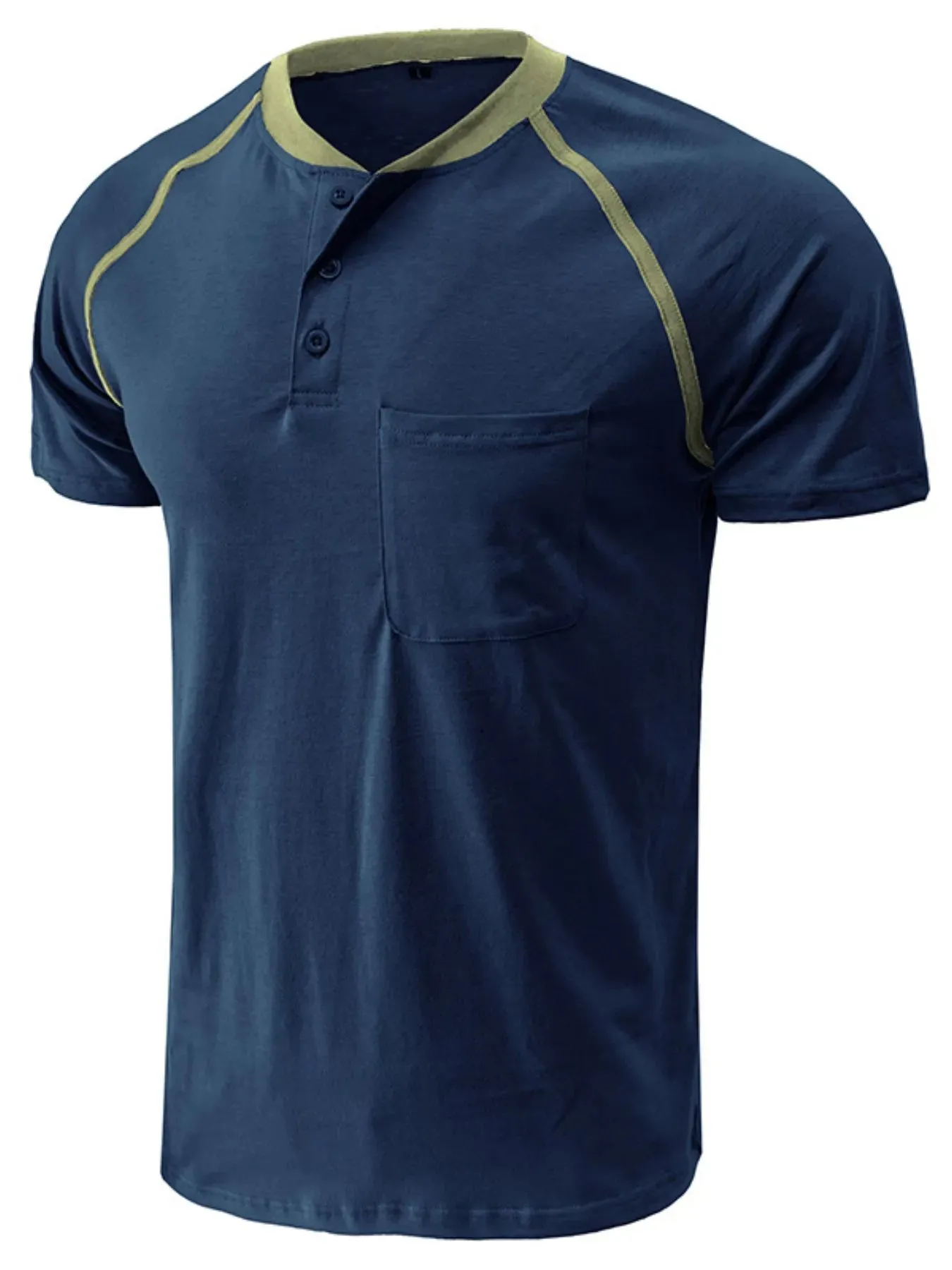 Men's Contrast Stitch Polo Shirt with Chest Pocket sold by Gigi Laurent product image thumbnail 3