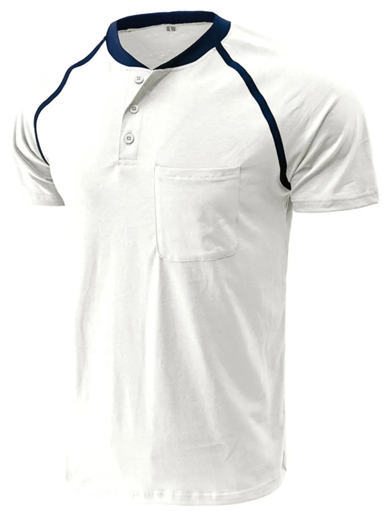Men's Contrast Stitch Polo Shirt with Chest Pocket sold by Gigi Laurent product image thumbnail 5