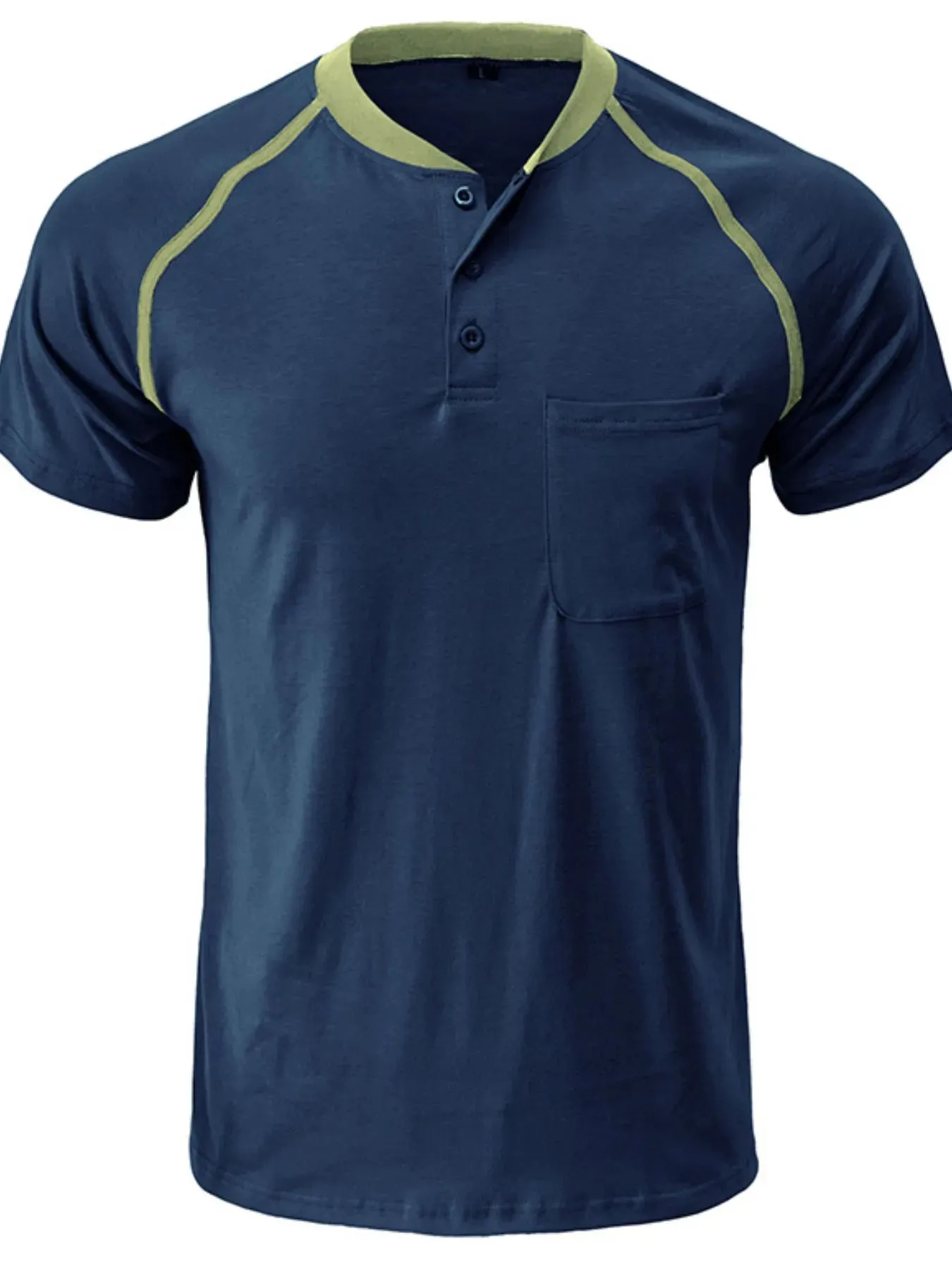 Men's Contrast Stitch Polo Shirt with Chest Pocket sold by Gigi Laurent product image thumbnail 2