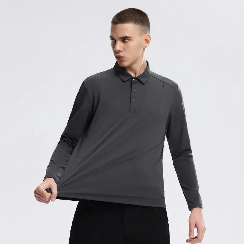 Men's Plus Size Classic Long Sleeve Polo Shirt sold by Gigi Laurent product image thumbnail 2