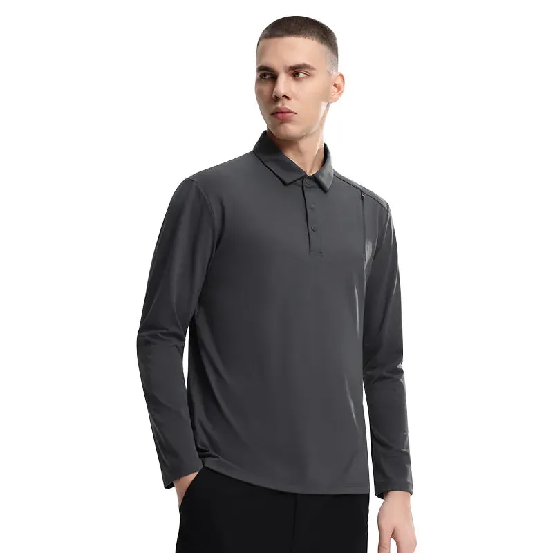 Men's Plus Size Classic Long Sleeve Polo Shirt sold by Gigi Laurent product image thumbnail 4