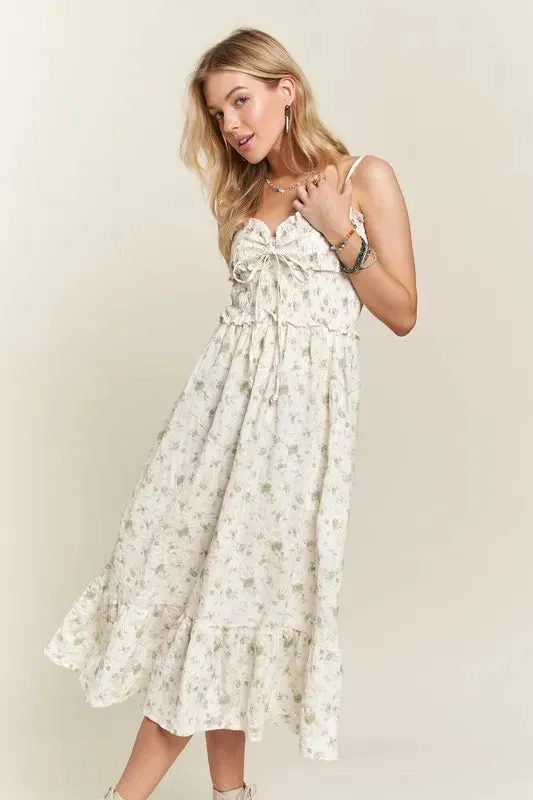 ADORA Smocked Floral Sweetheart Neck Cami Dress sold by Gigi Laurent product image thumbnail 3