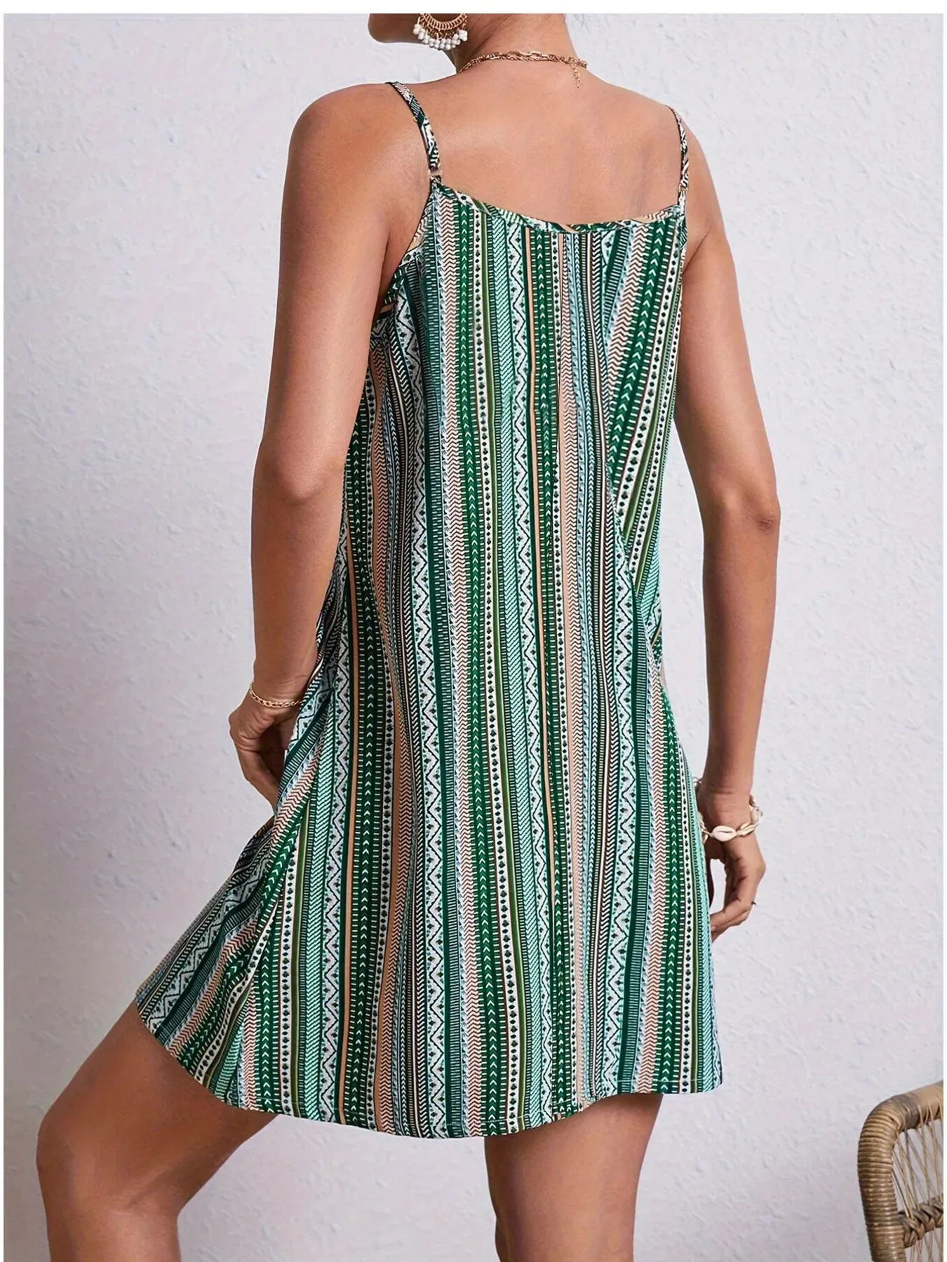 Striped V-Neck Cami Dress sold by Gigi Laurent product image thumbnail 5