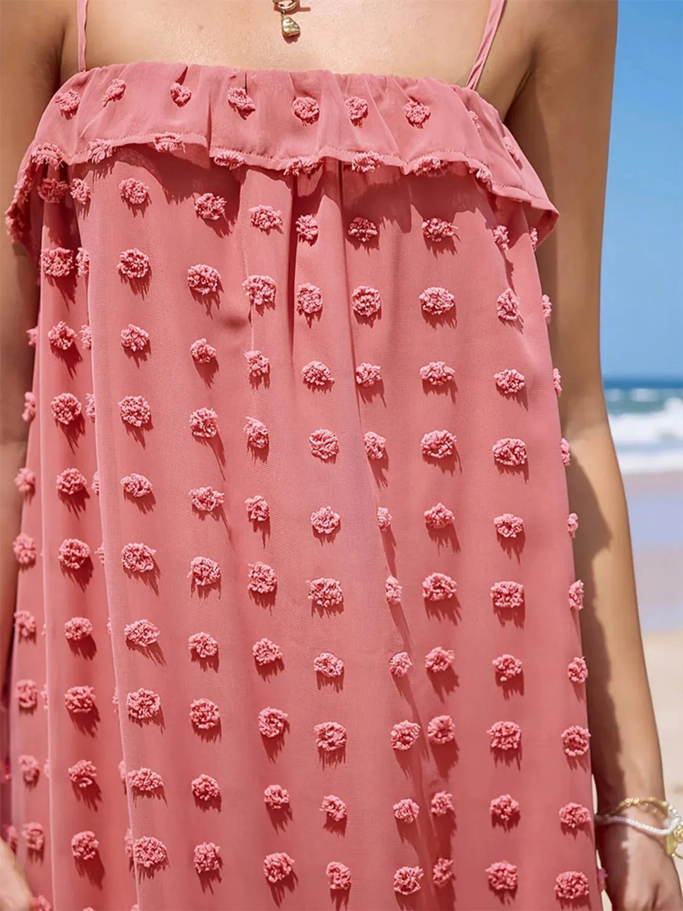 Ruffled Swiss Dot Cami Dress sold by Gigi Laurent product image thumbnail 5