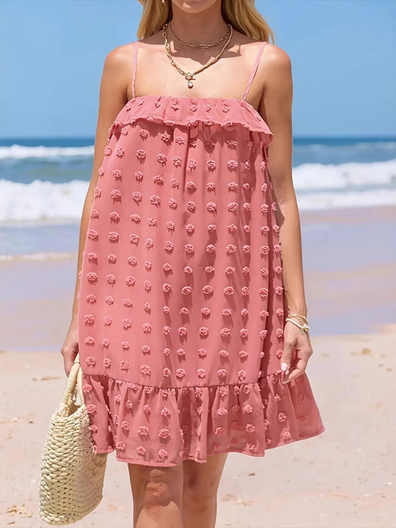 Ruffled Swiss Dot Cami Dress sold by Gigi Laurent product image thumbnail 3