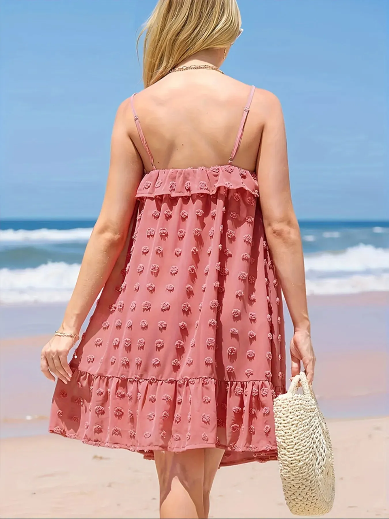 Ruffled Swiss Dot Cami Dress sold by Gigi Laurent product image thumbnail 4