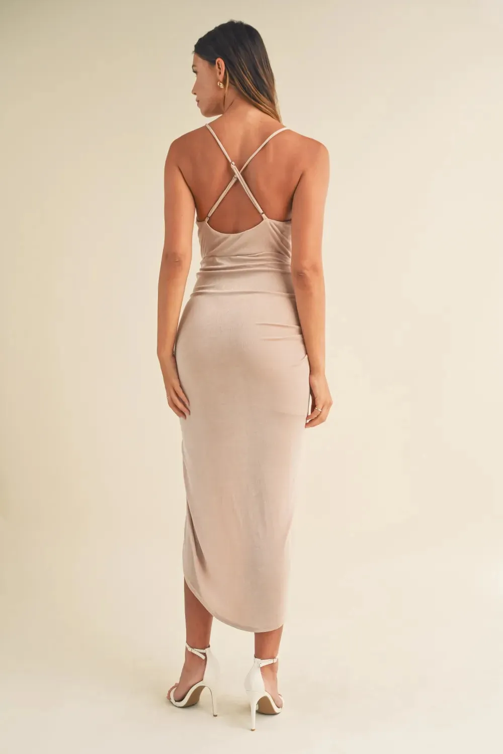 Mable Draped Detail Cami Midi Dress sold by Gigi Laurent product image thumbnail 2