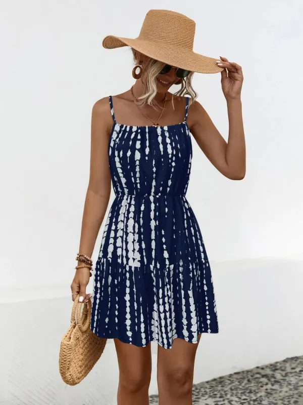 Ruffle Hem Printed Mini Cami Dress sold by Gigi Laurent