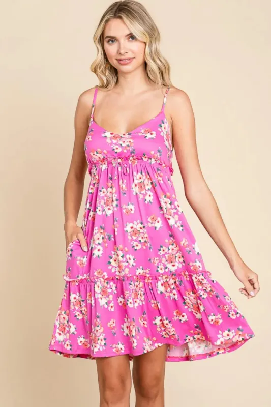 Culture Code Full Size Floral Ruffled Cami Dress sold by Gigi Laurent