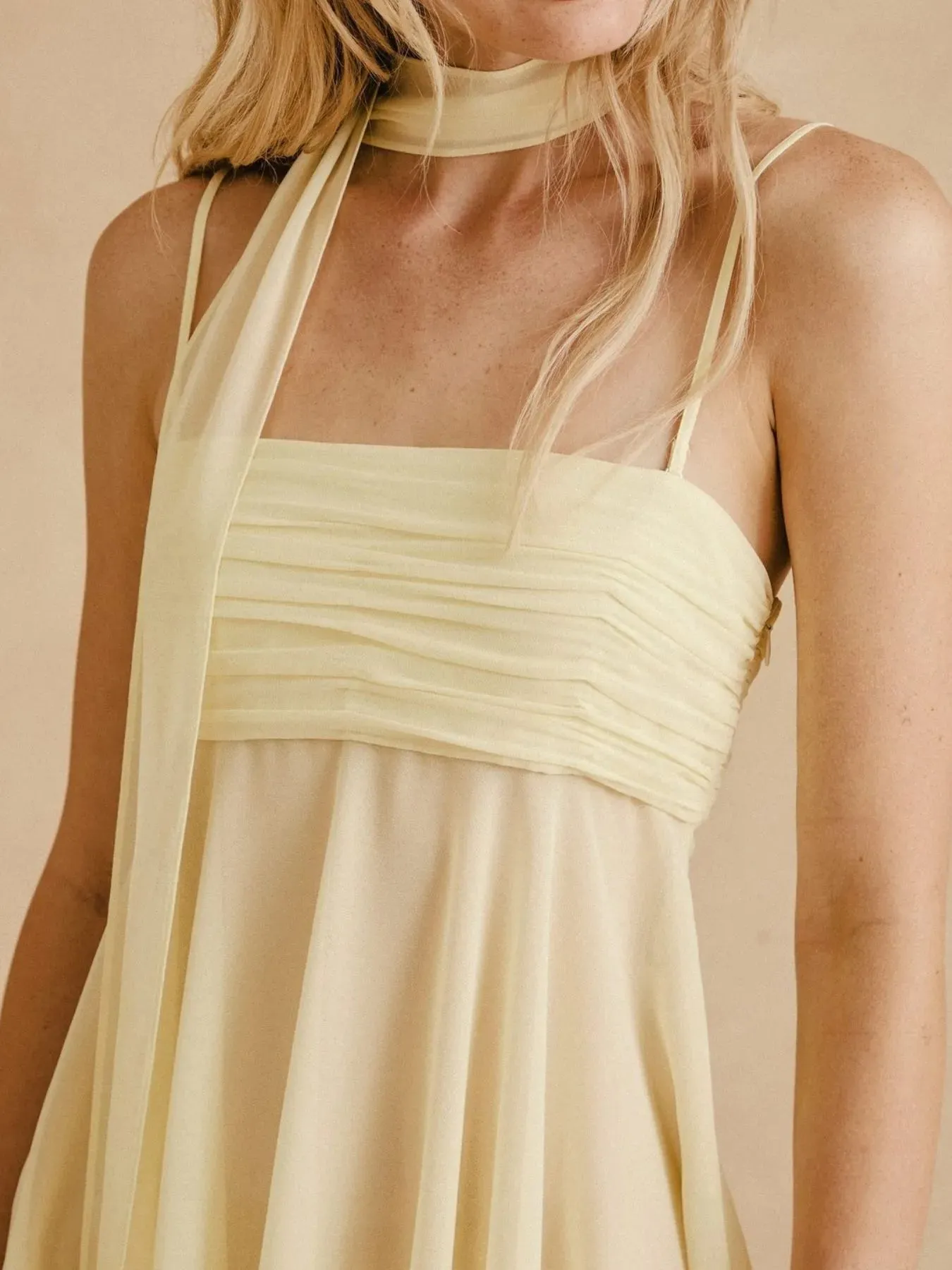 Ruched Square Neck Cami Dress with Scarf sold by Gigi Laurent product image thumbnail 2