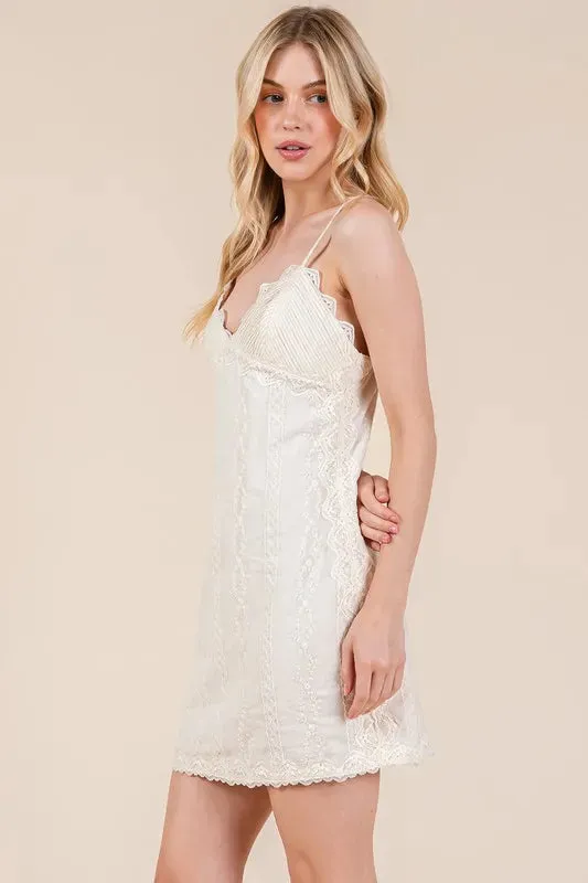 GeeGee Lace Detail Adjustable Strap Mini Cami Dress sold by Gigi Laurent product image thumbnail 3