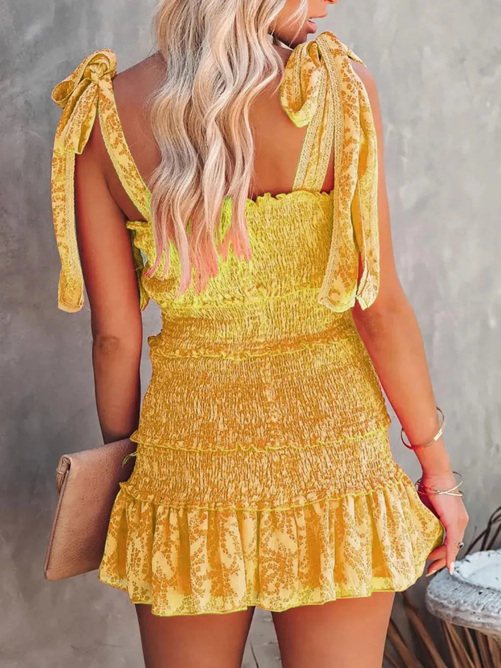 Smocked Wide Strap Mini Cami Dress sold by Gigi Laurent product image thumbnail 3