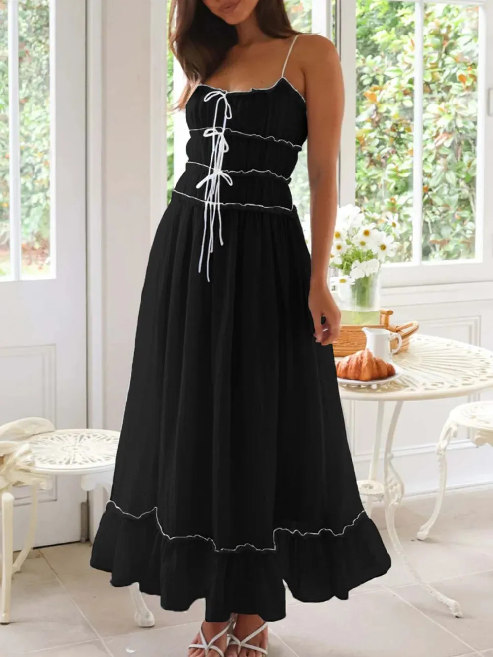 Devine Frill Ruffled Hem Midi Cami Dress sold by Gigi Laurent product image thumbnail 5