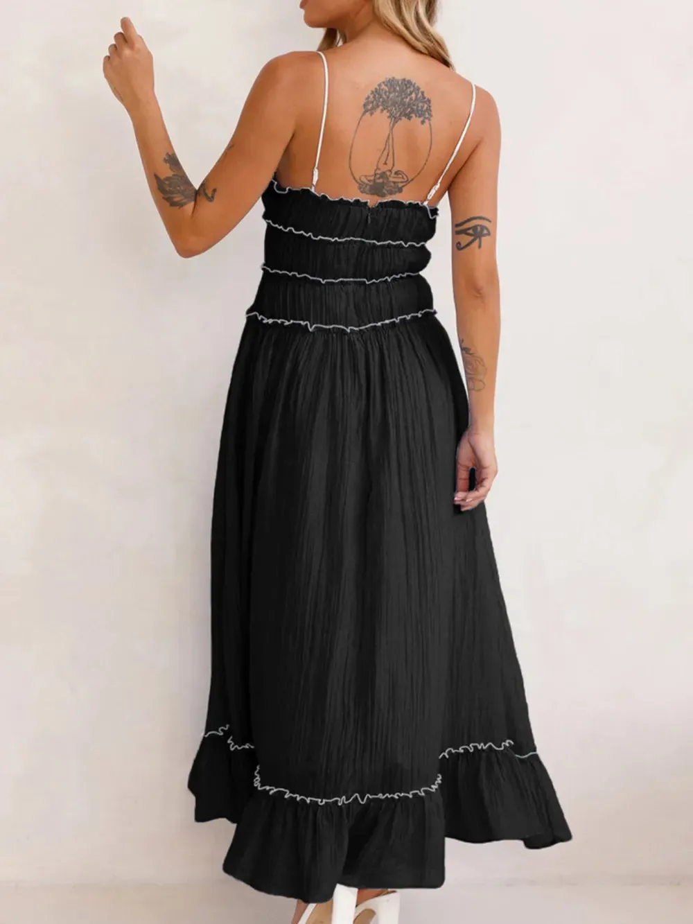 Devine Frill Ruffled Hem Midi Cami Dress sold by Gigi Laurent product image thumbnail 3