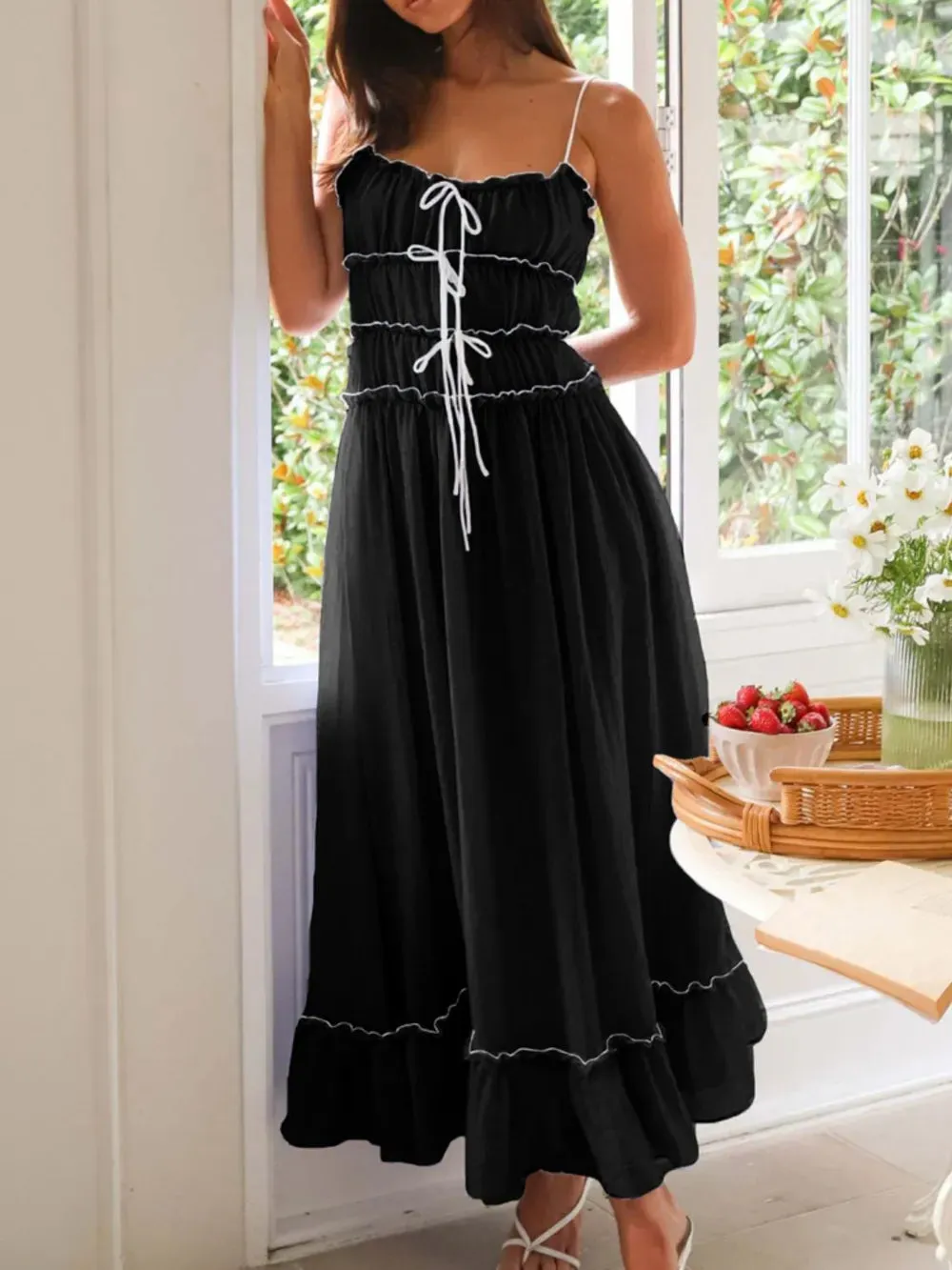 Devine Frill Ruffled Hem Midi Cami Dress sold by Gigi Laurent product image thumbnail 4