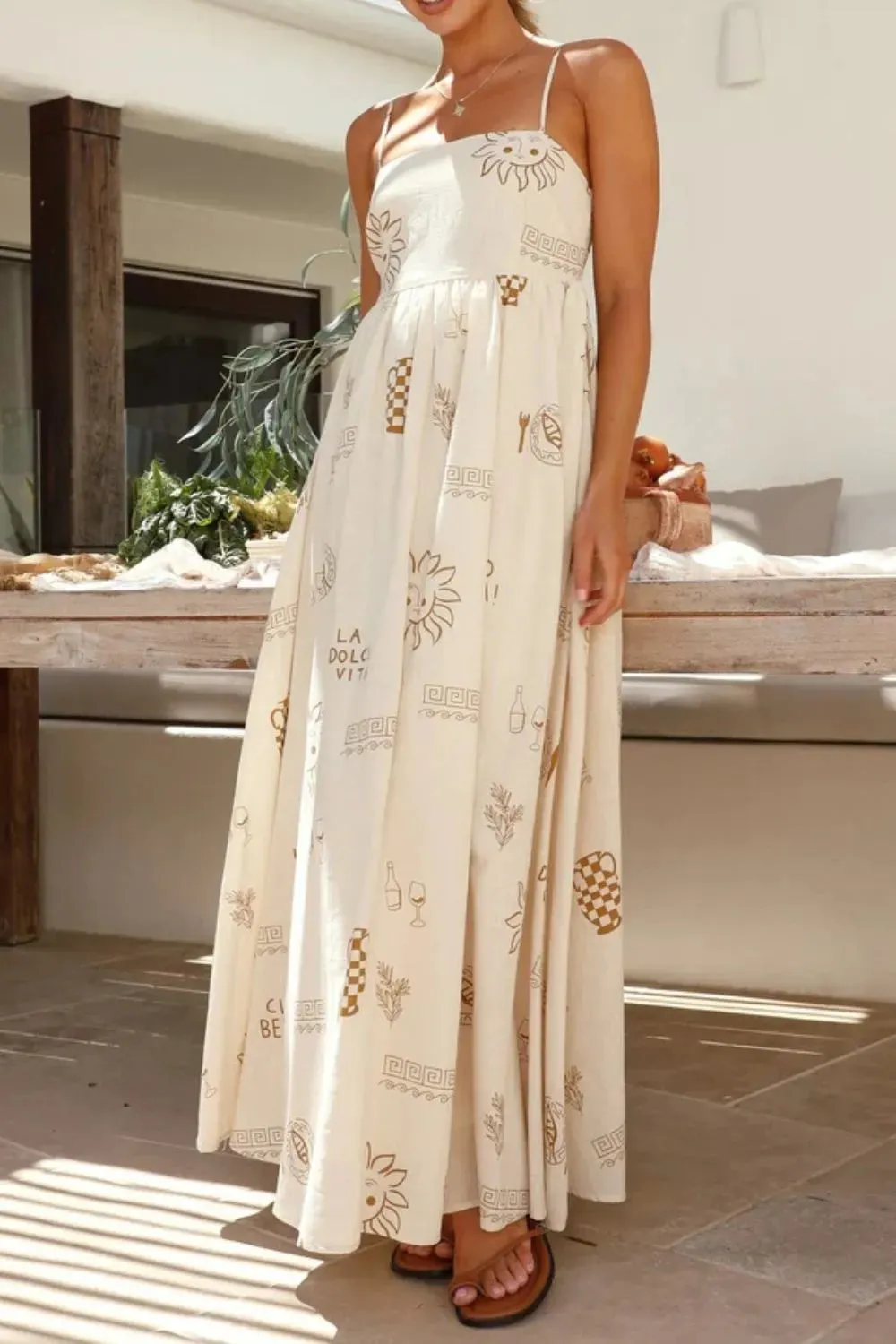 Printed Square Neck Maxi Cami Dress sold by Gigi Laurent product image thumbnail 2
