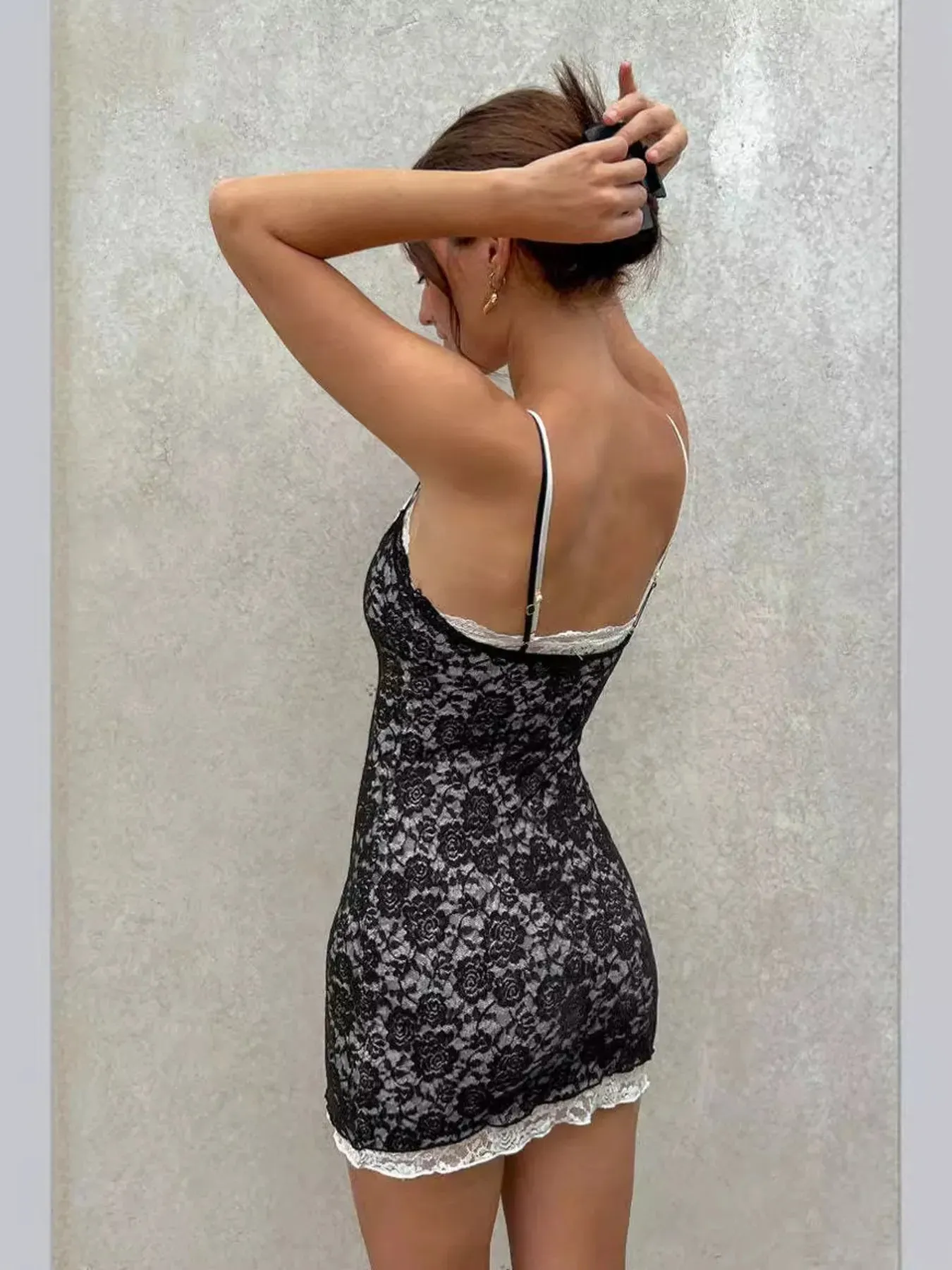 Lace Trim Cami Mini Dress sold by Gigi Laurent product image thumbnail 2