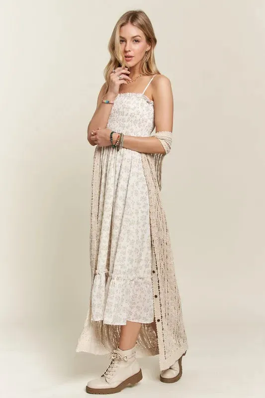 ADORA Smocked Floral Ruffled Hem Cami Dress sold by Gigi Laurent product image thumbnail 4