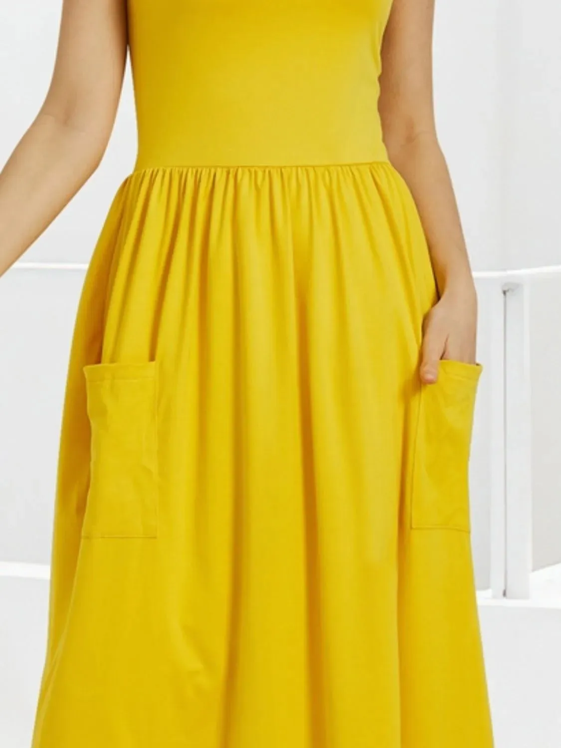 Scoop Neck Midi Dress with Pockets sold by Gigi Laurent product image thumbnail 3