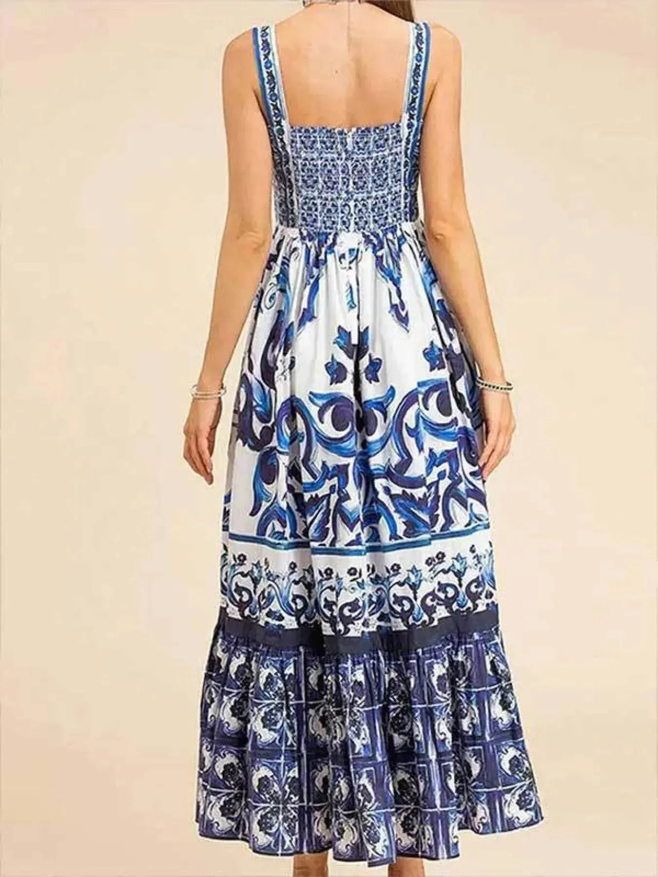 Full Size Printed Sweetheart Neck Maxi Cami Dress Plus Size sold by Gigi Laurent product image thumbnail 3