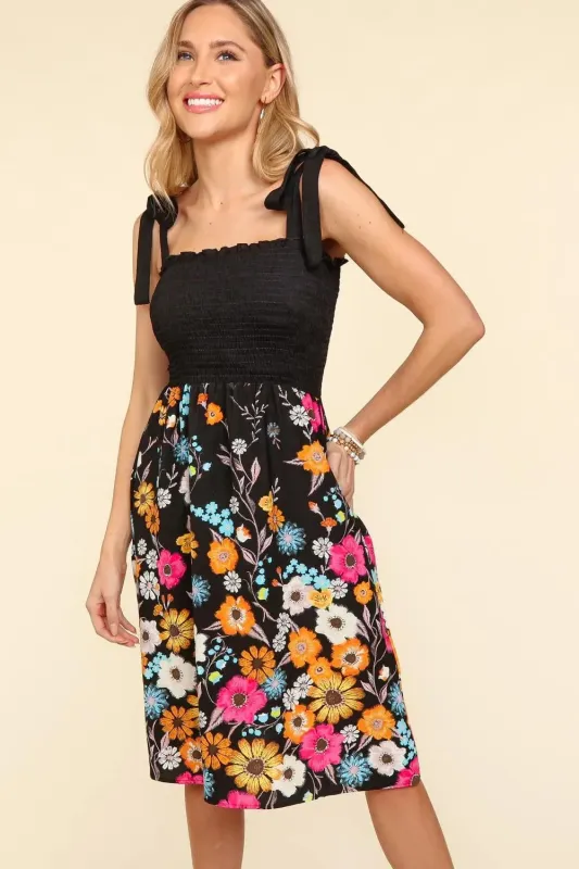 Haptics Smocked Cami Floral Dress sold by Gigi Laurent