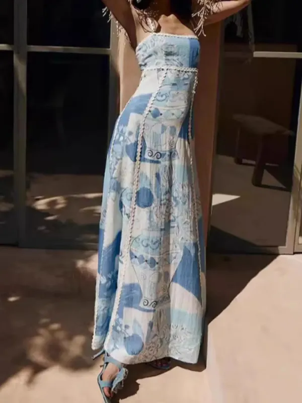 Printed Square Neck Cami Maxi Dress sold by Gigi Laurent