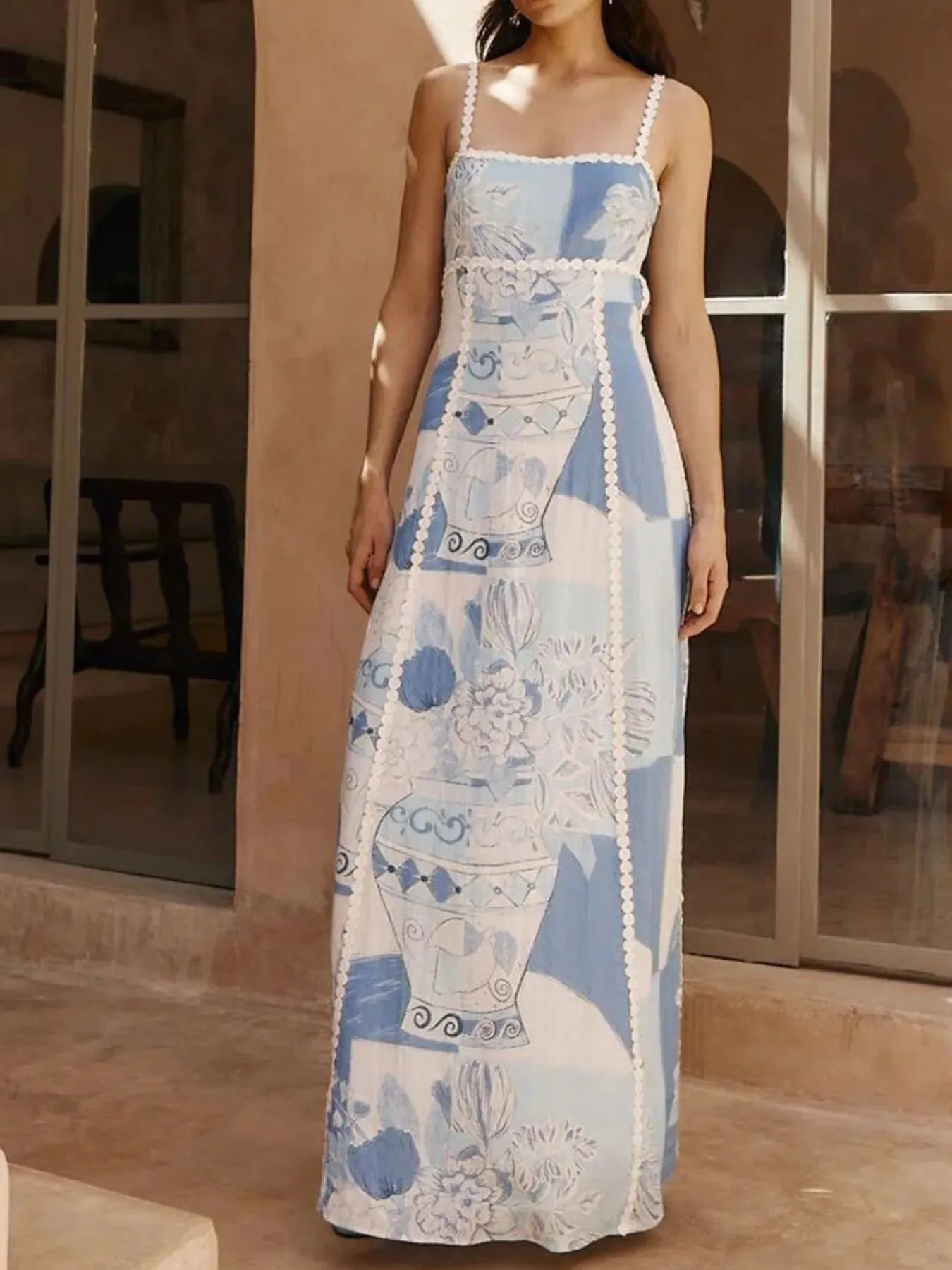 Printed Square Neck Cami Maxi Dress sold by Gigi Laurent product image thumbnail 5
