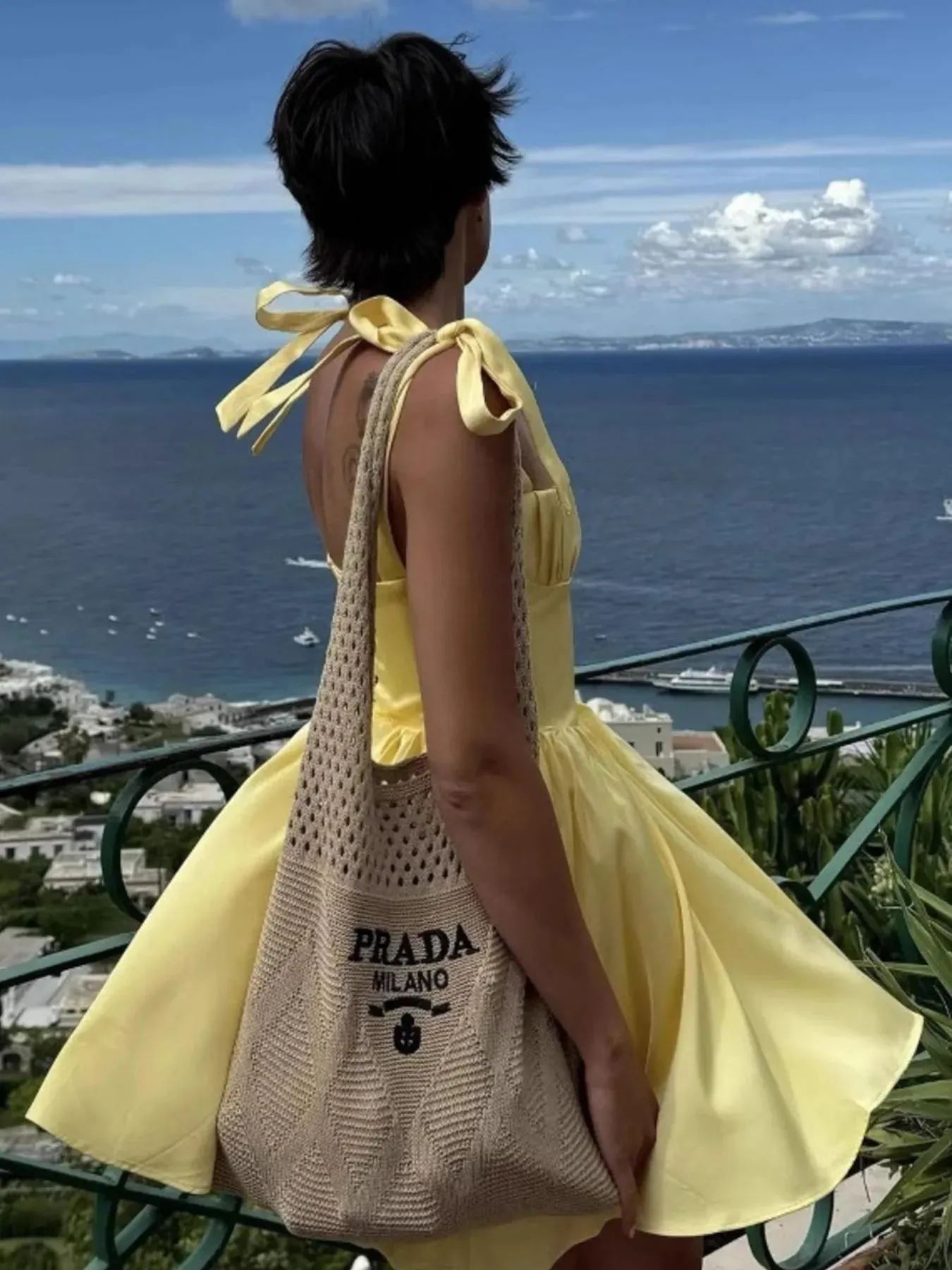 Tie-Shoulder Square Neck Mini Dress sold by Gigi Laurent product image thumbnail 5