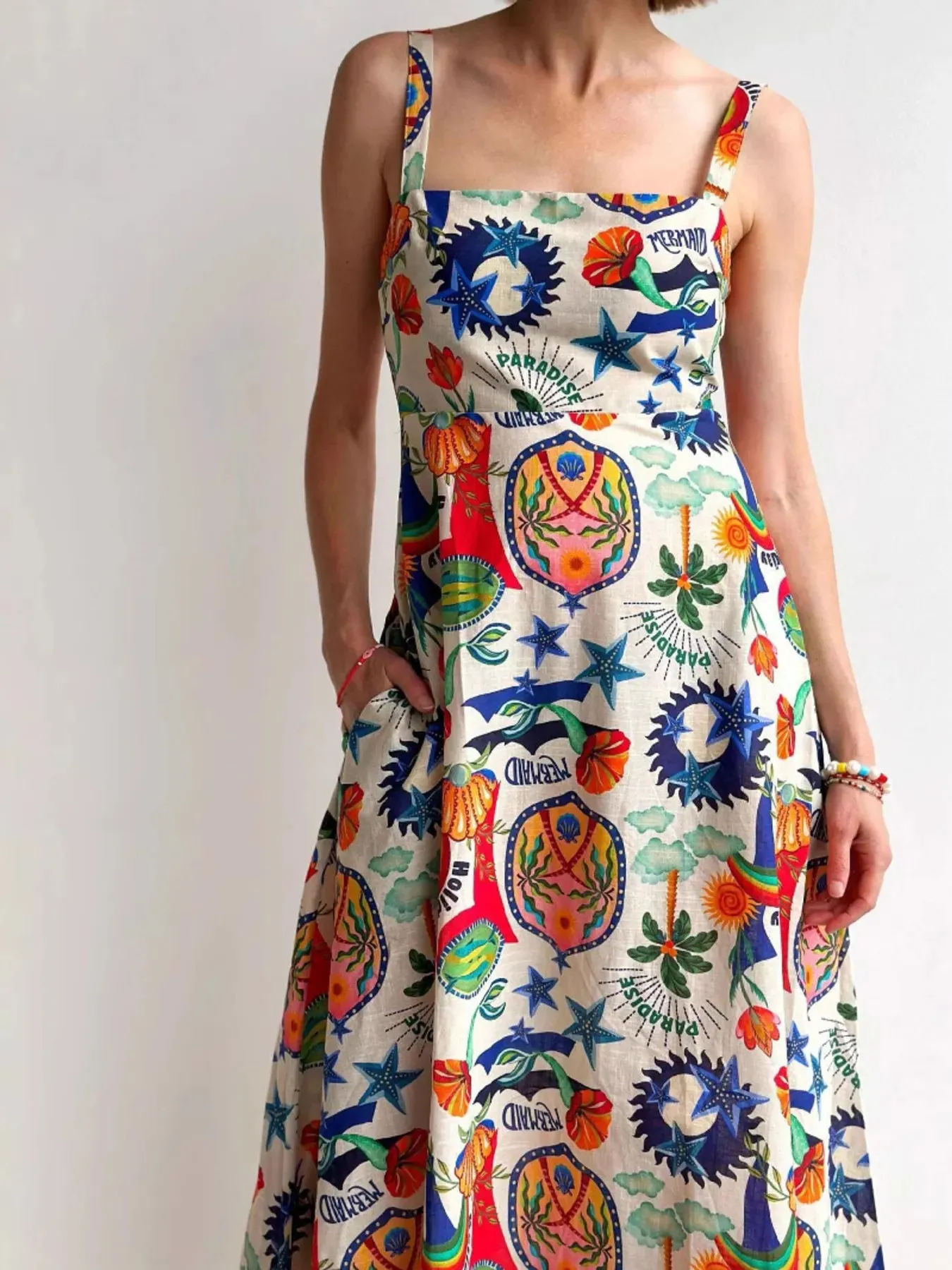 Printed Square Neck Maxi Dress sold by Gigi Laurent product image thumbnail 2