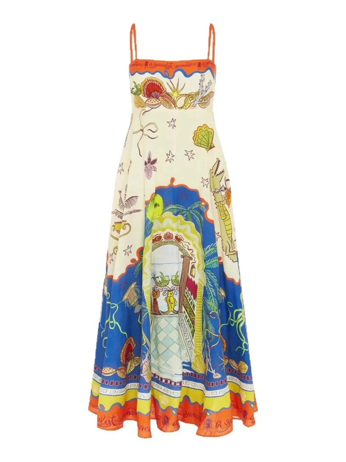 Printed Square Neck Maxi Cami Dress sold by Gigi Laurent product image thumbnail 4