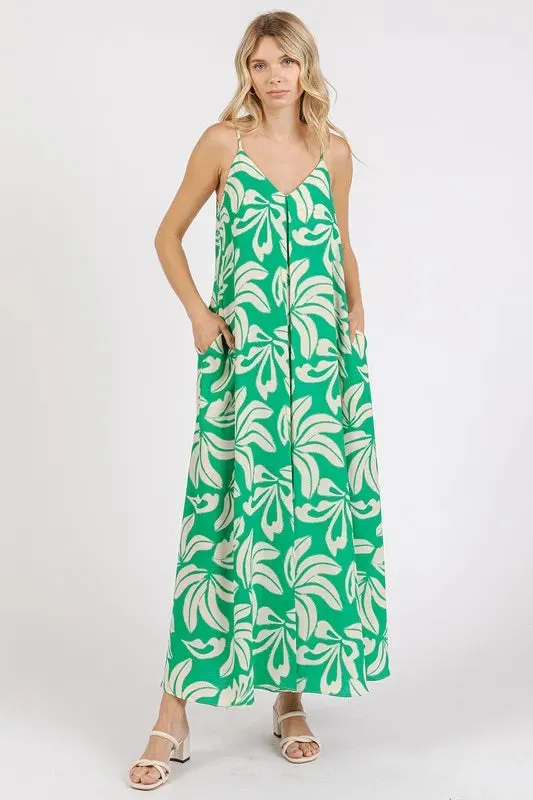Mittoshop Printed V-Neck Maxi Cami Dress with Pockets sold by Gigi Laurent product image thumbnail 3