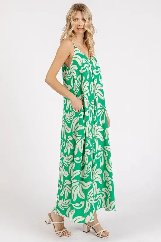 Mittoshop Printed V-Neck Maxi Cami Dress with Pockets sold by Gigi Laurent product image thumbnail 4