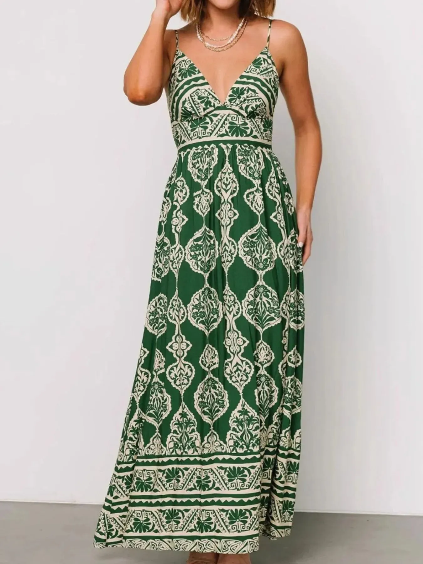 Printed V-Neck Maxi Cami Dress sold by Gigi Laurent product image thumbnail 3