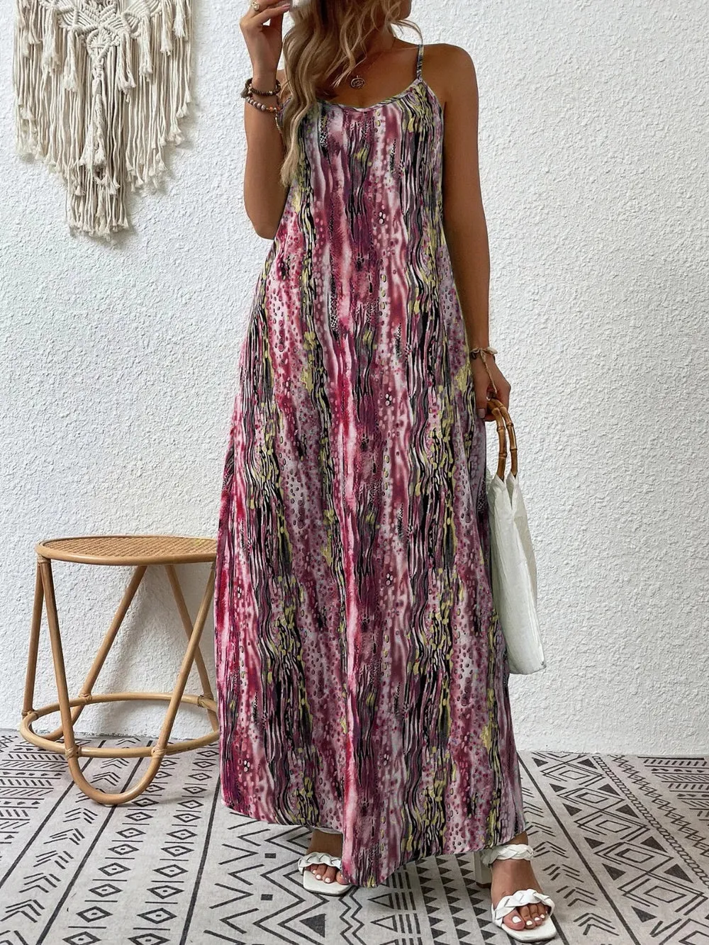 Full Size Printed Scoop Neck Maxi Cami Dress sold by Gigi Laurent product image thumbnail 4