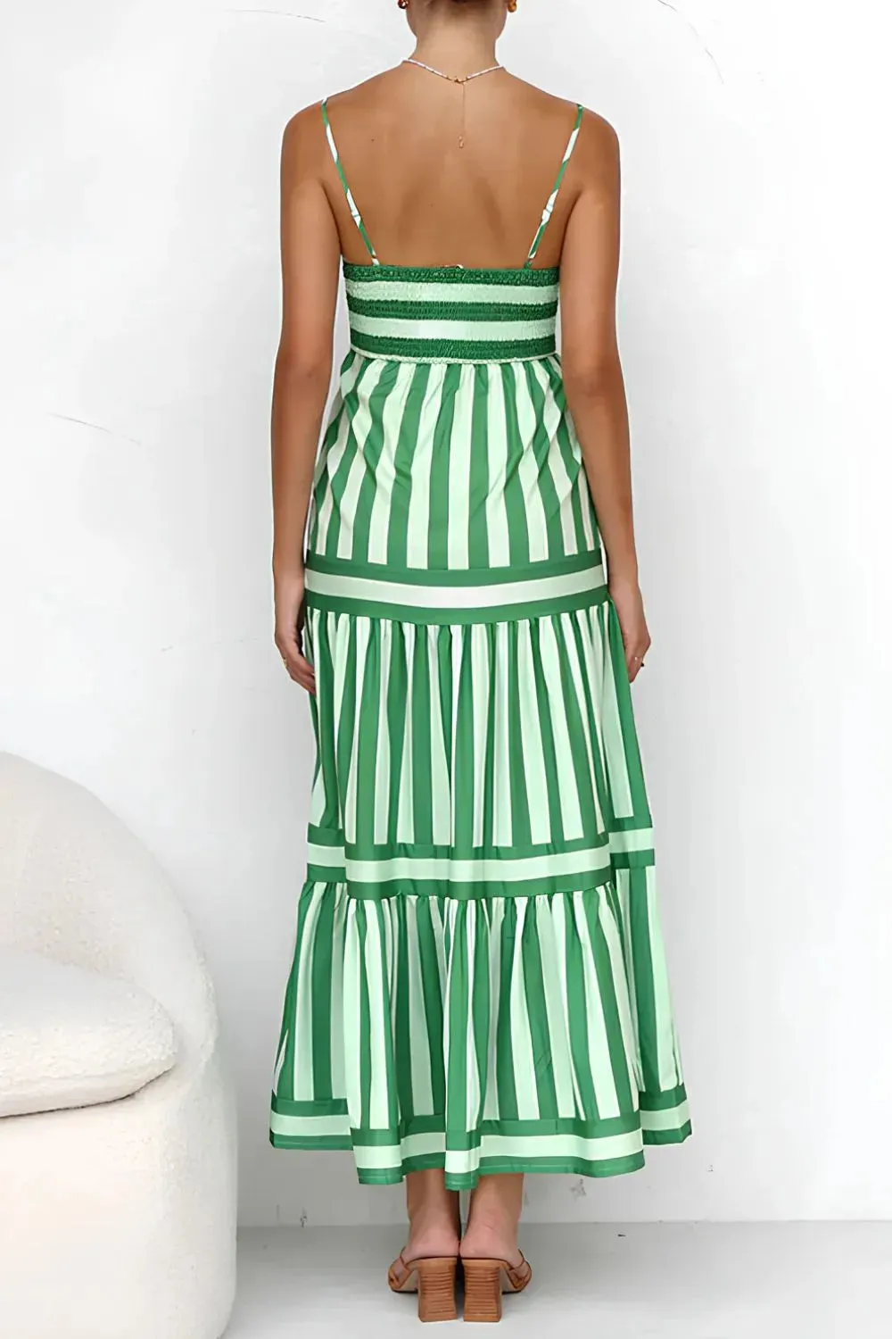 Striped Tiered Maxi Cami Dress sold by Gigi Laurent product image thumbnail 3