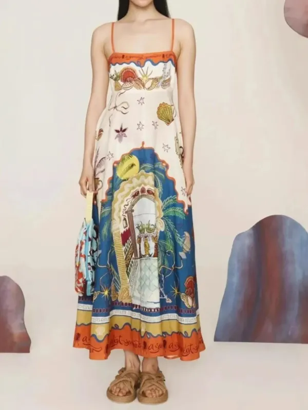 Printed Square Neck Cami Dress sold by Gigi Laurent