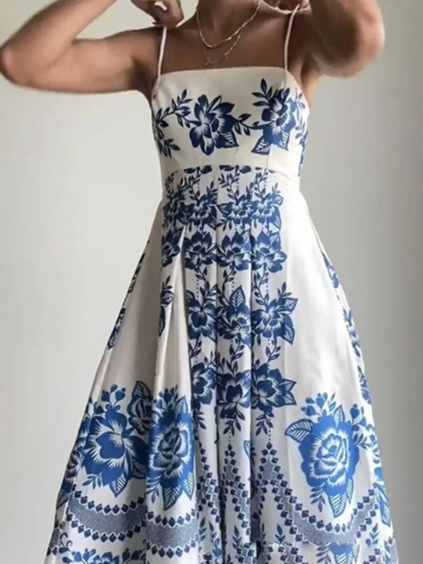 Printed Spaghetti Strap Maxi Dress sold by Gigi Laurent product image thumbnail 4
