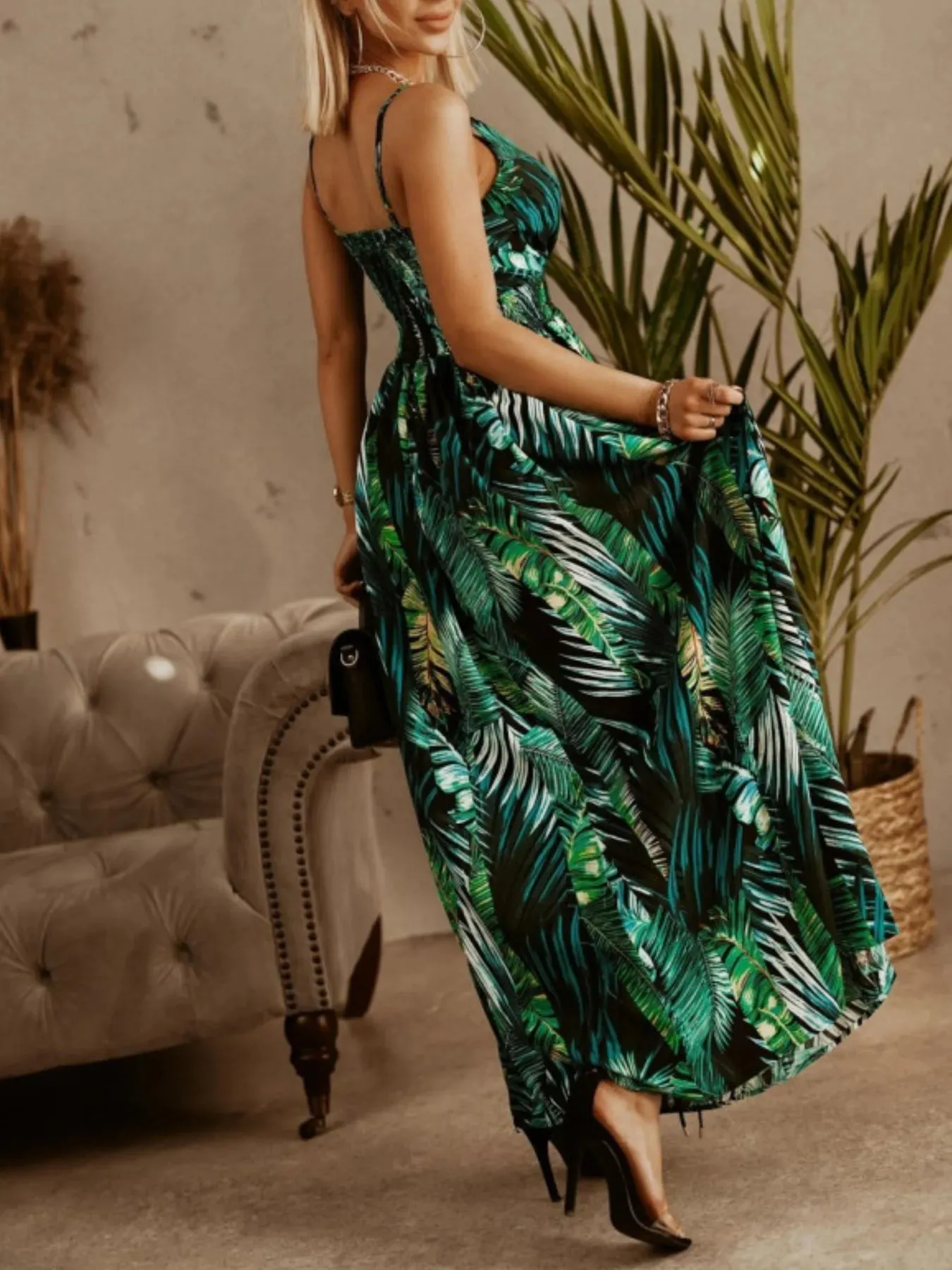 Printed Spaghetti Strap Maxi Dress sold by Gigi Laurent product image thumbnail 5