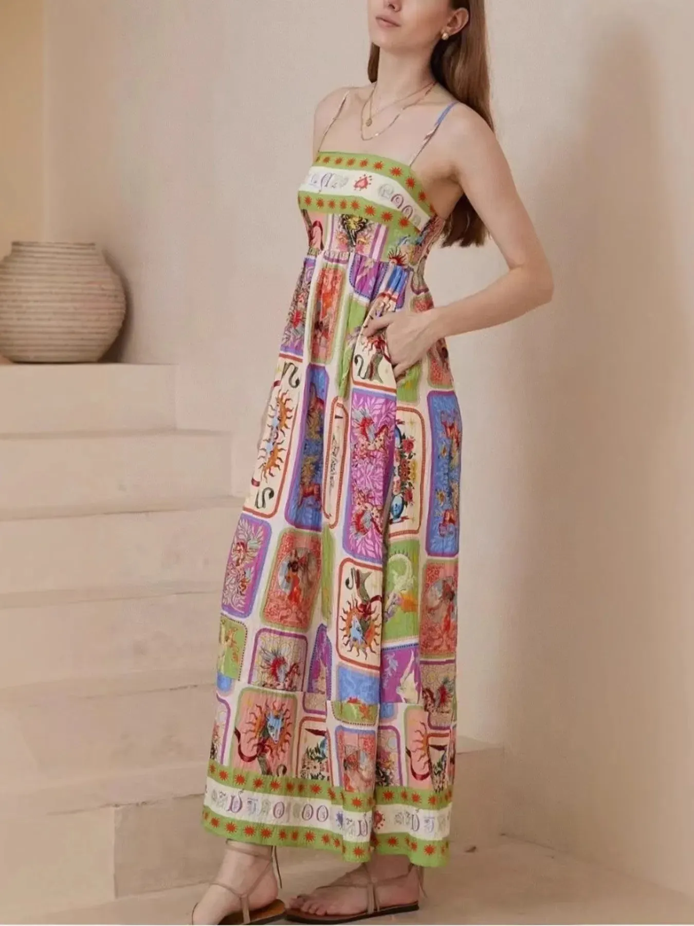 Printed Square Neck Cami Dress sold by Gigi Laurent product image thumbnail 5