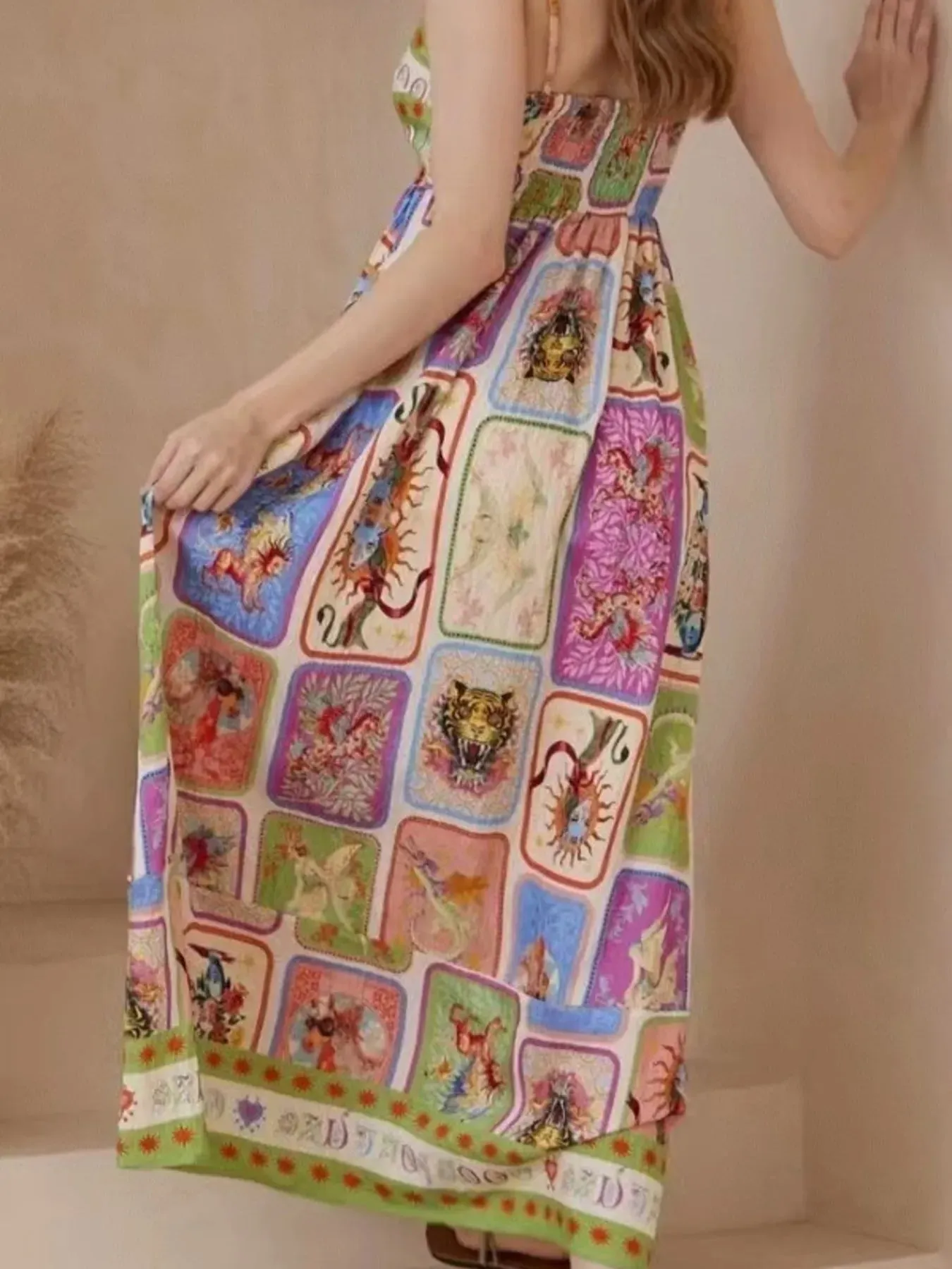 Printed Square Neck Cami Dress sold by Gigi Laurent product image thumbnail 4