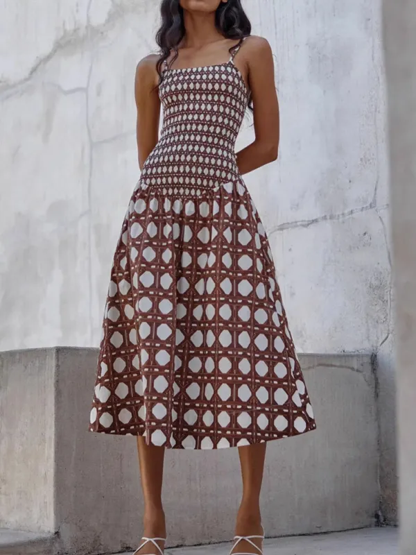 Geometric Pattern Cami Midi Dress sold by Gigi Laurent