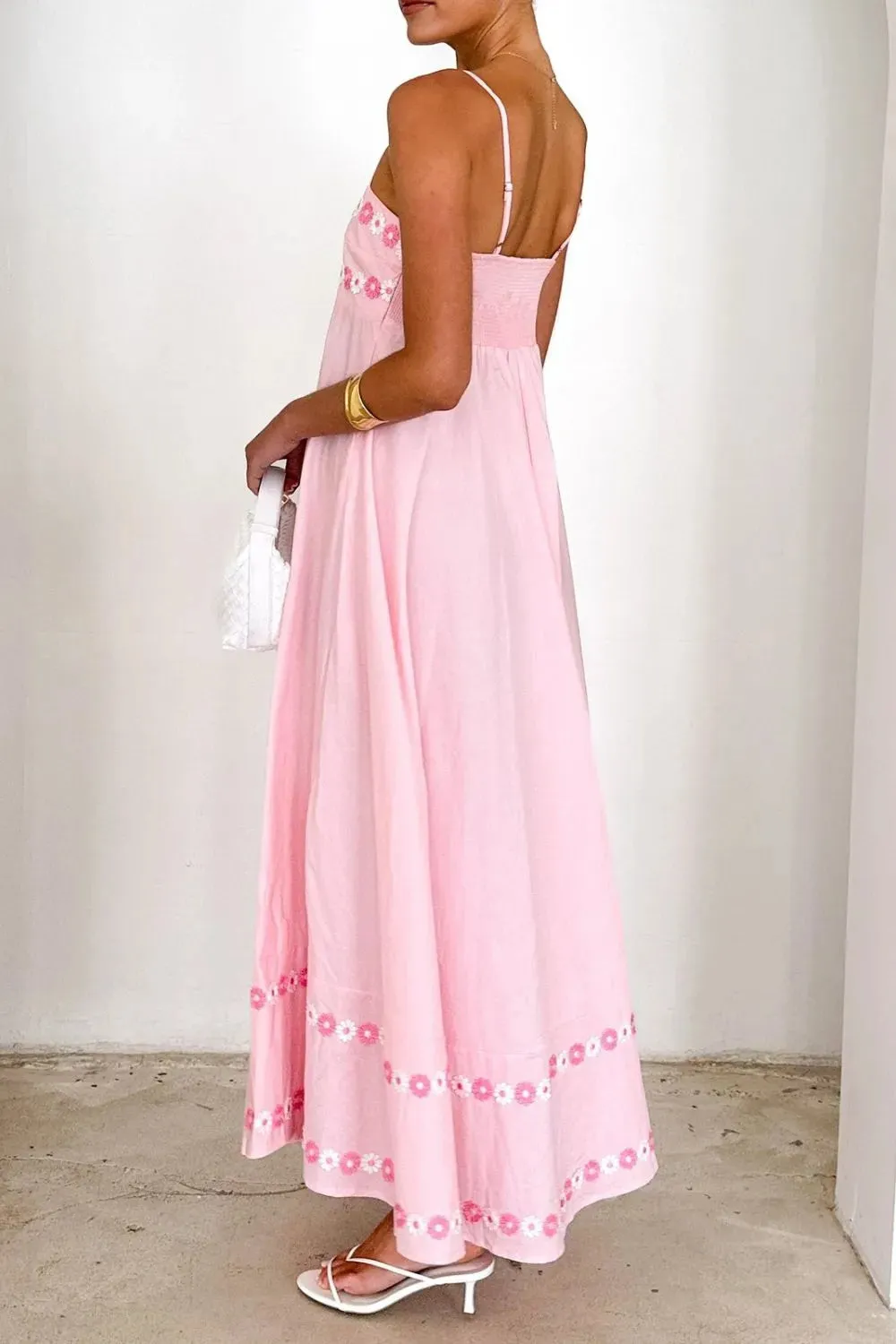 Floral Embroidered Spaghetti Strap Maxi Dress sold by Gigi Laurent product image thumbnail 3