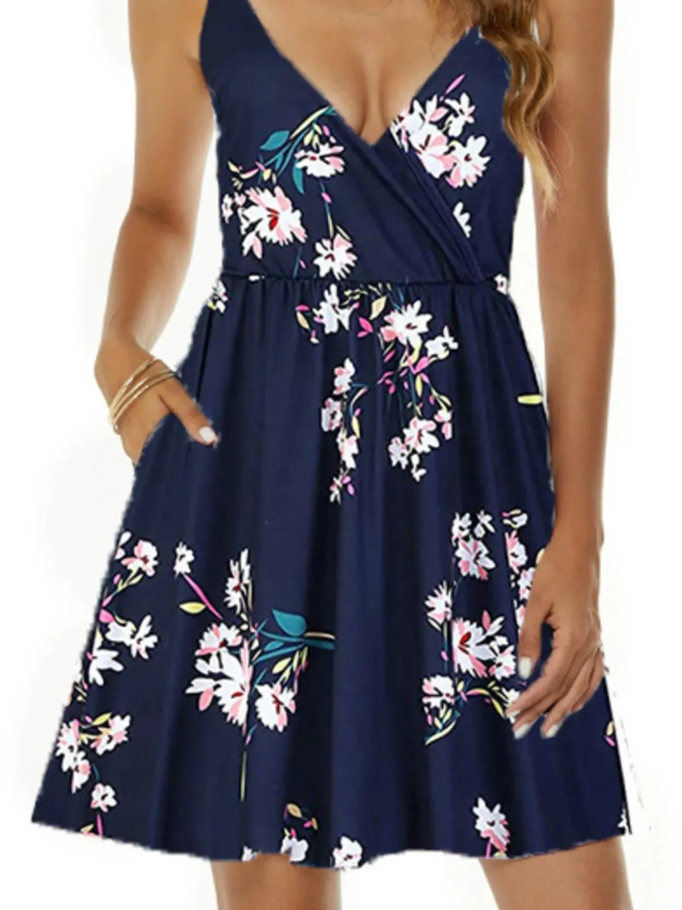 Printed V-Neck Summer Mini Dress sold by Gigi Laurent product image thumbnail 3