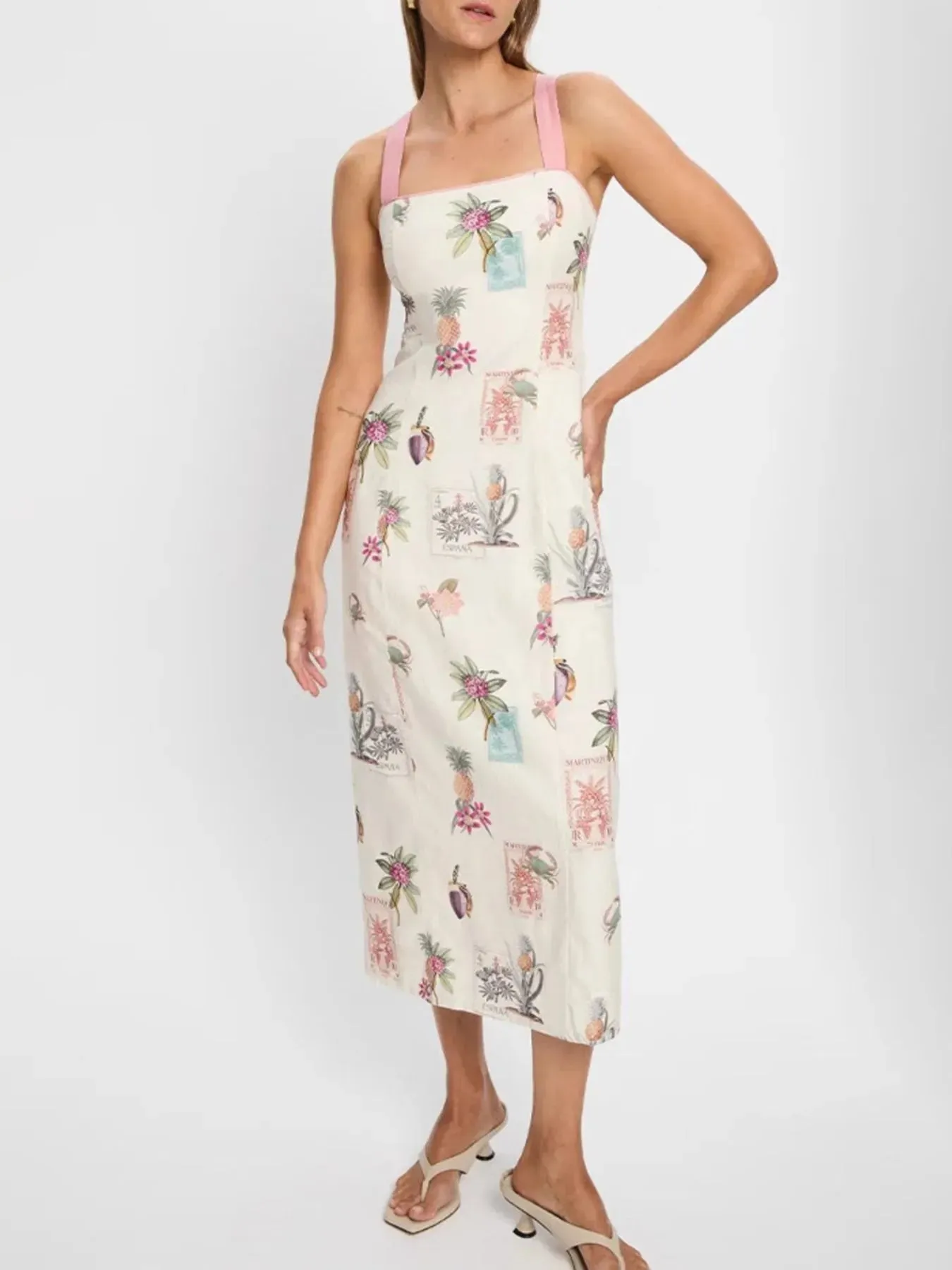 Printed Square Neck Midi Cami Dress sold by Gigi Laurent product image thumbnail 3
