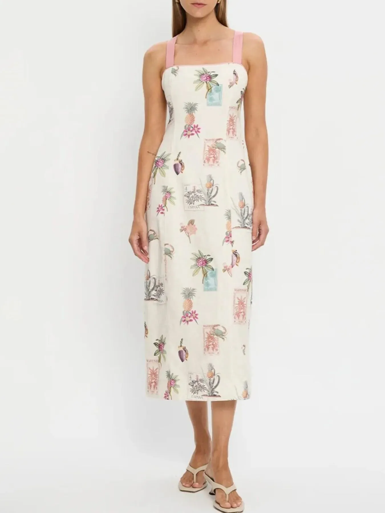 Printed Square Neck Midi Cami Dress sold by Gigi Laurent