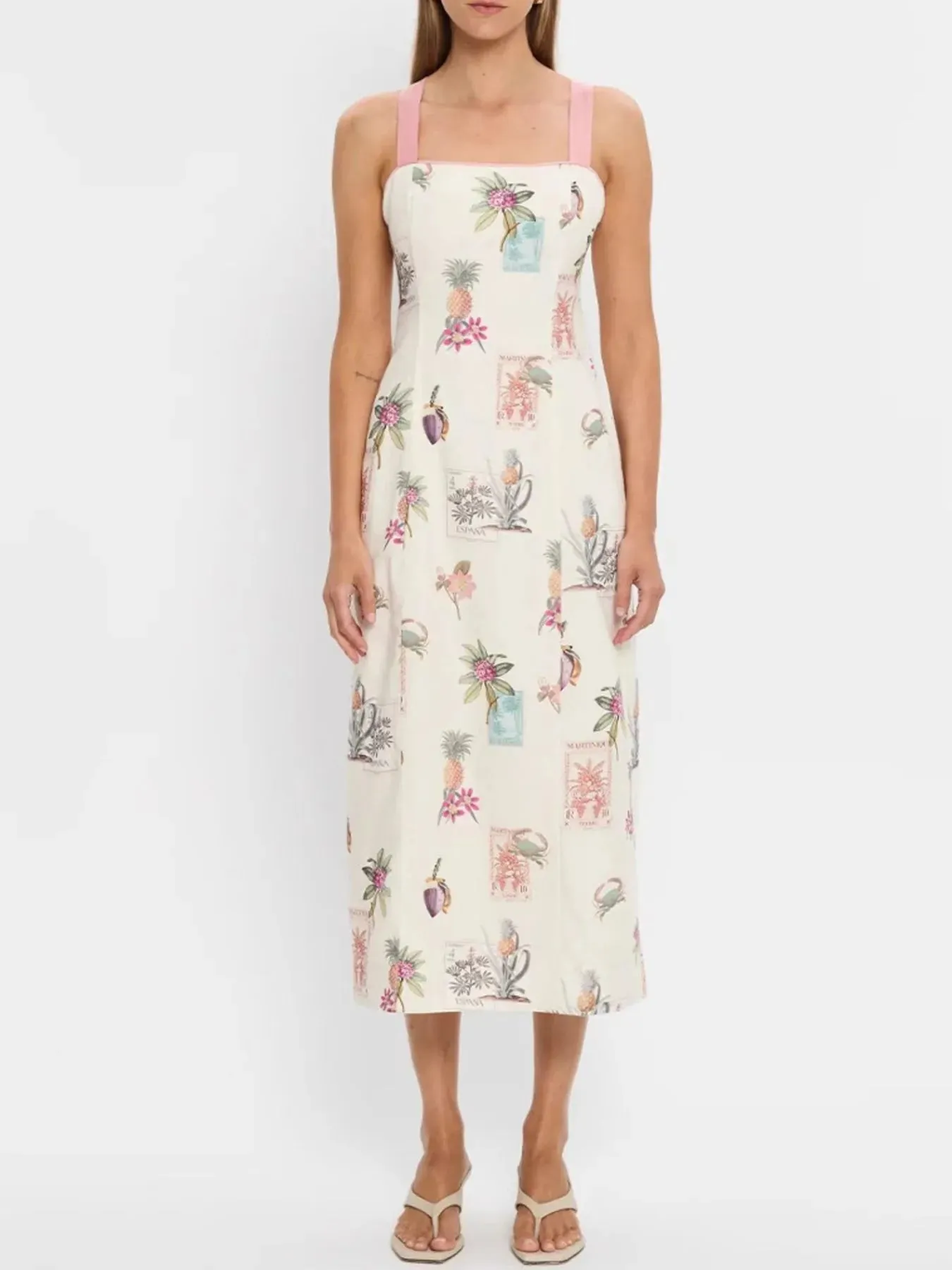 Printed Square Neck Midi Cami Dress sold by Gigi Laurent product image thumbnail 5