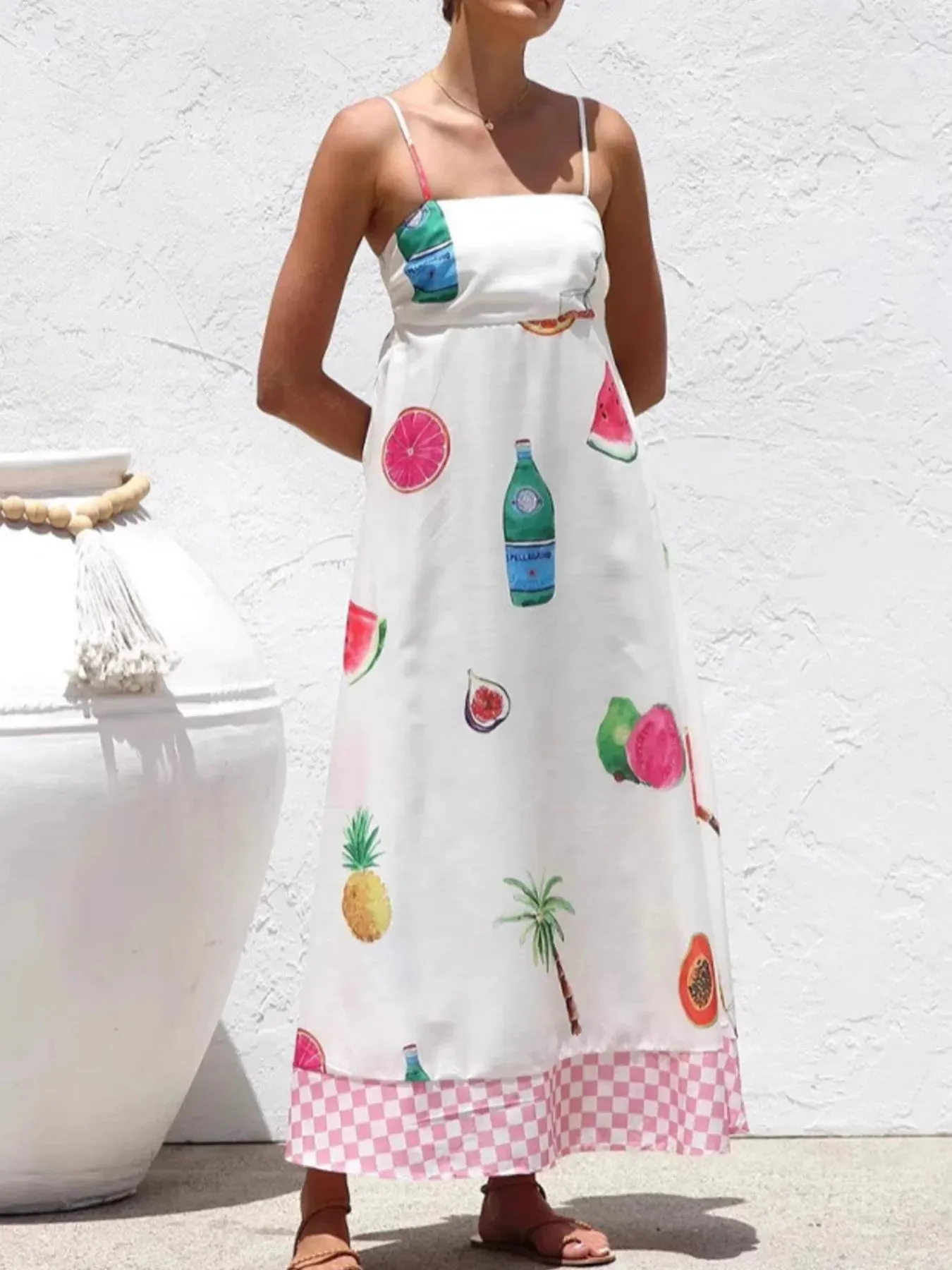 Printed Square Neck Maxi Cami Dress sold by Gigi Laurent product image thumbnail 2